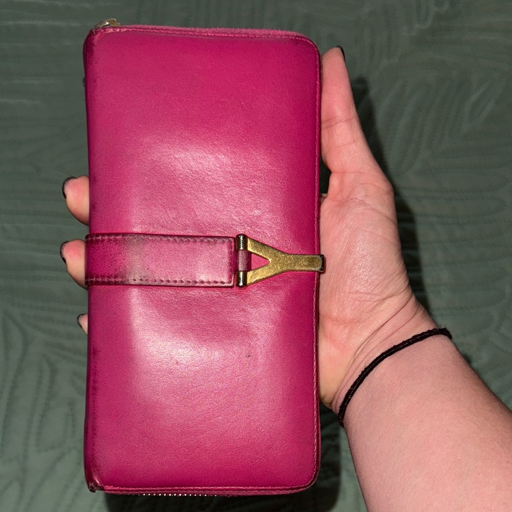 Vintage YSL Magenta Leather Women's Wallet - Picture 4 of 7